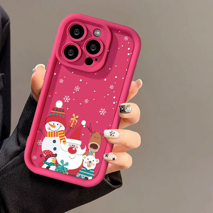 Cute Santa Claus Phone Case Frosted Advanced Christmas Pattern
