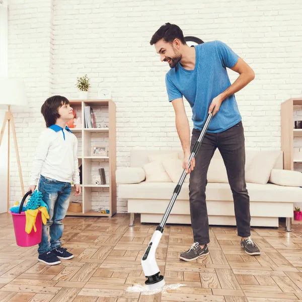 Electric Spin Scrubber – Cordless Cleaning Brush | 8 Replaceable Heads & Extendable Arm