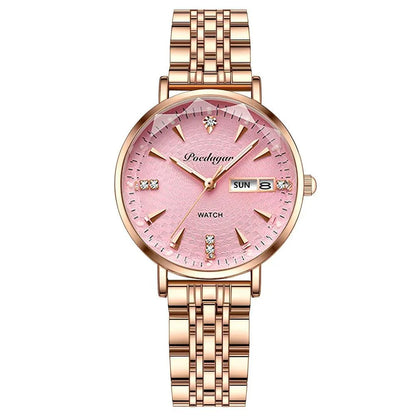 POEDAGAR 3012 New Fashion Luxury Stainless Steel Rose Gold Ladies Watches