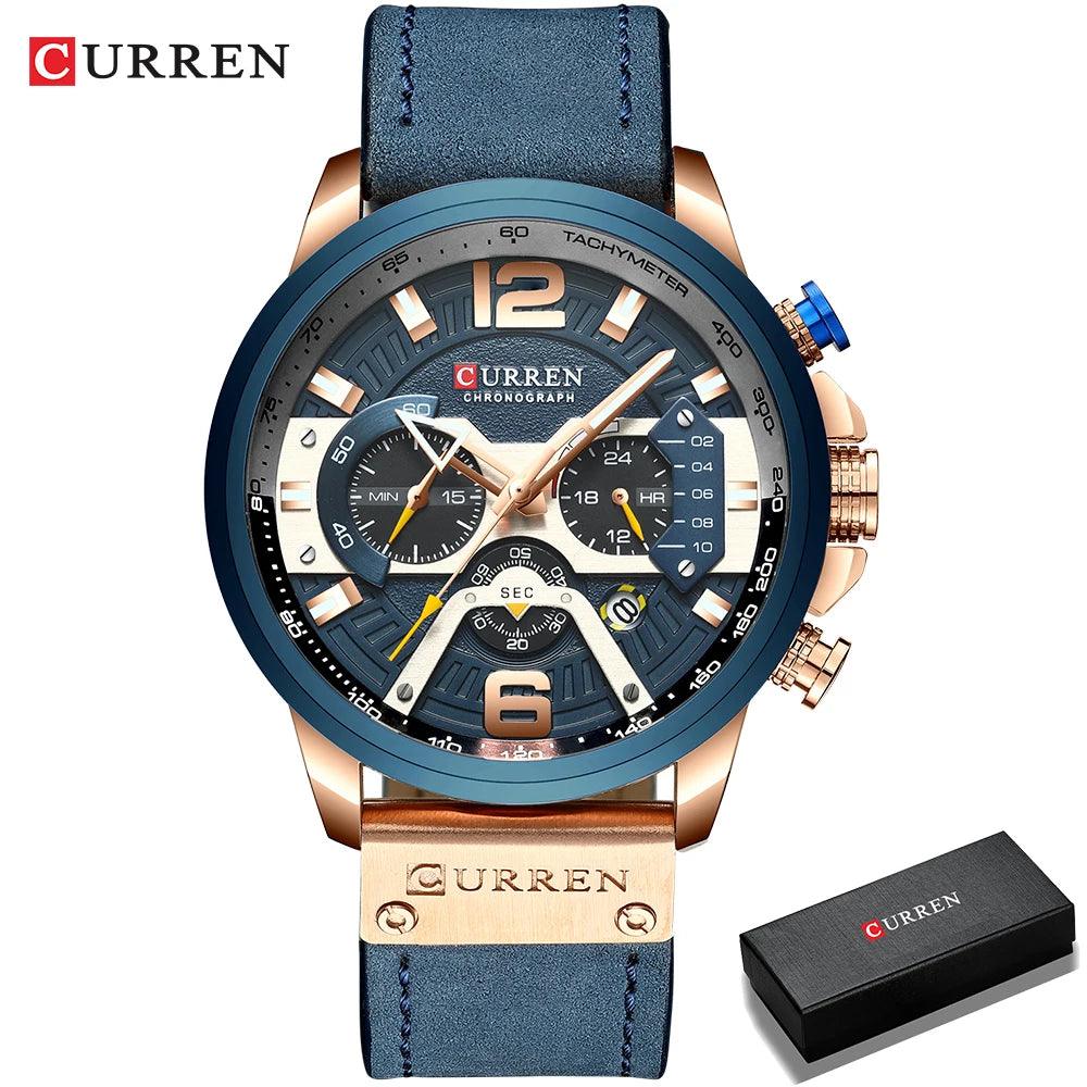 CURREN 8329 Luxury Men Leather Sports Watch