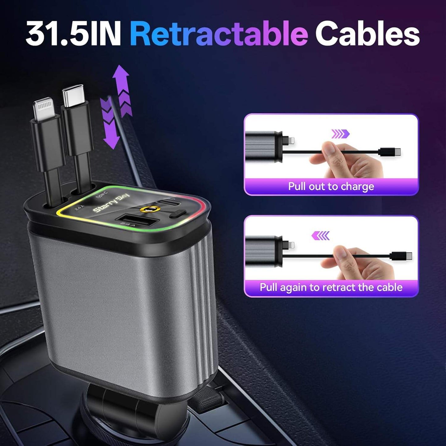 4 in 1 charger for iPhone and Android lightning cable