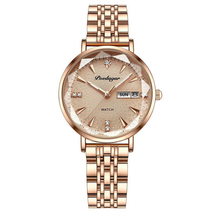 POEDAGAR 3012 New Fashion Luxury Stainless Steel Rose Gold Ladies Watches