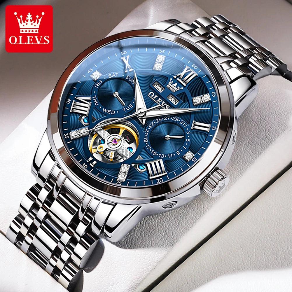 OLEVS 6701 Skeleton Flywheel Automatic Original Wristwatch