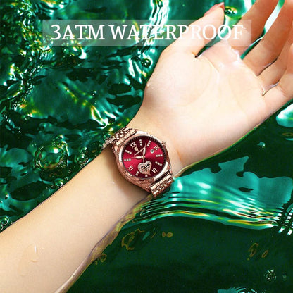 POEDAGAR 320 Luxury Luminous Date Stainless Steel Quartz Ladies Watch