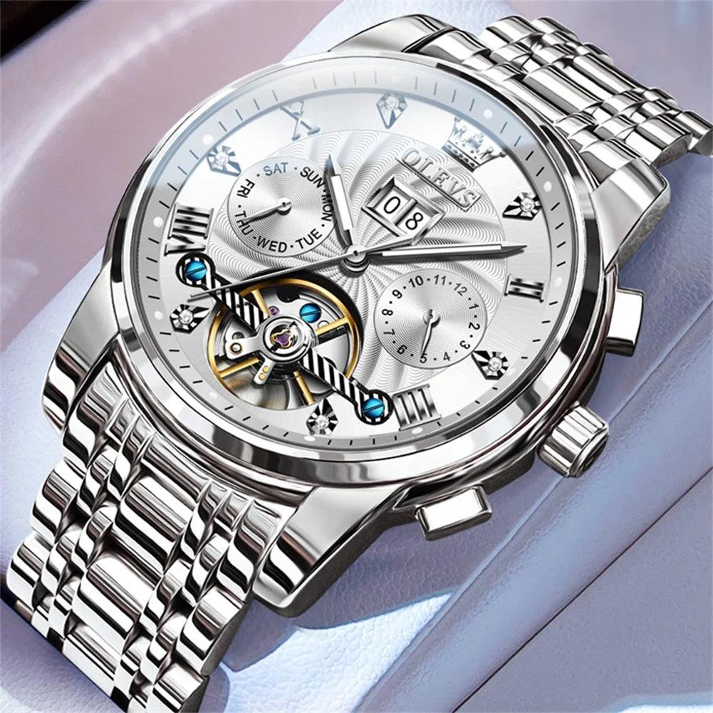 OLEVS 9910 Automatic, Stainless Steel, Waterproof Watch for Men