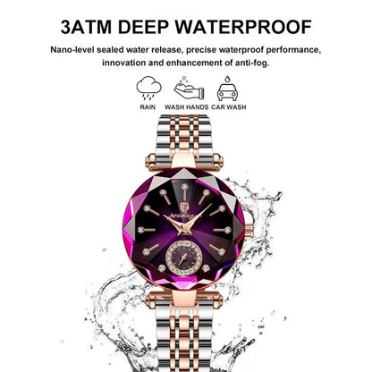 POEDAGAR 719 Elegant Diamond Dial Ladies Wristwatch