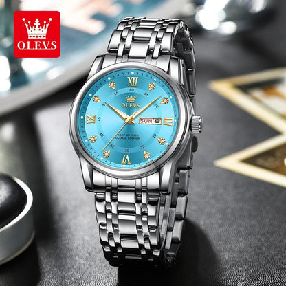 OLEVS Men's Classic Business Wristwatch Dual Calendar