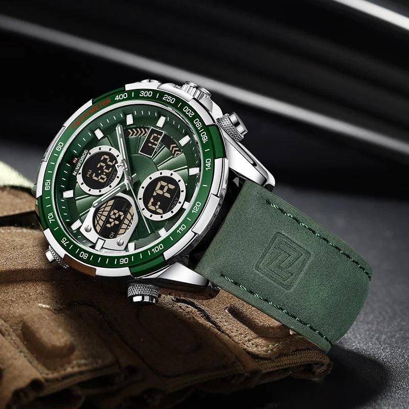 NAVIFORCE 9197 Fashion Military Chronograph Watch With Digital Display