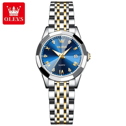 OLEVS 9931L Elegant Rhombus Mirror Original Quartz Ladies Wristwatch