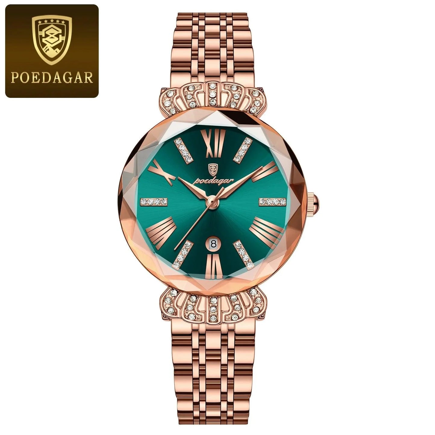 POEDAGAR 766 Luxury Diamond Crown Ladies Watch