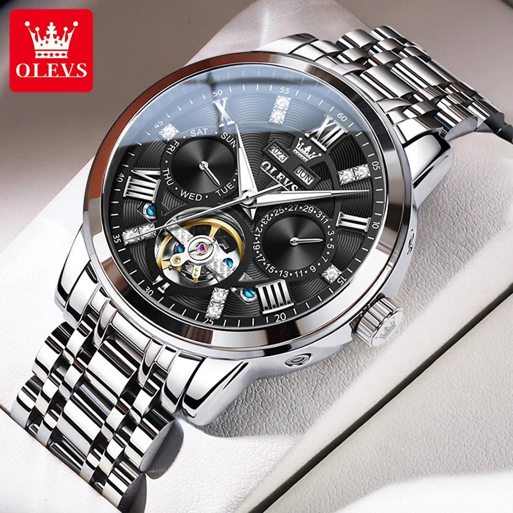 OLEVS 6701 Skeleton Flywheel Automatic Original Wristwatch