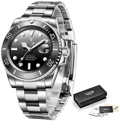 LIGE Mechanical Stainless Steel Wristwatch LG6801