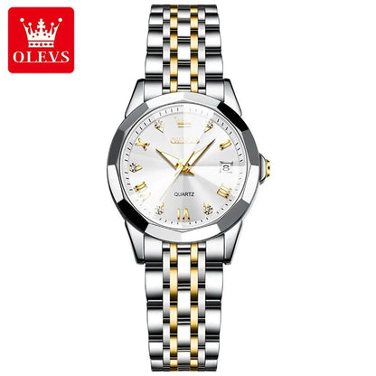 OLEVS 9931L Elegant Rhombus Mirror Original Quartz Ladies Wristwatch