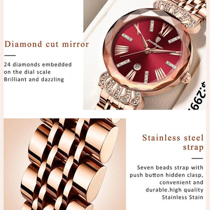 POEDAGAR 766 Luxury Diamond Crown Ladies Watch