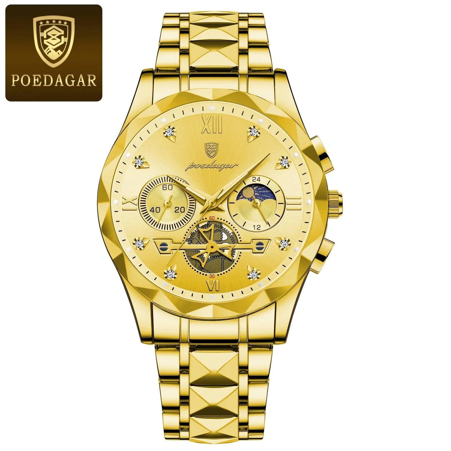 POEDAGAR 996 Luxury Men Chronograph Wristwatch