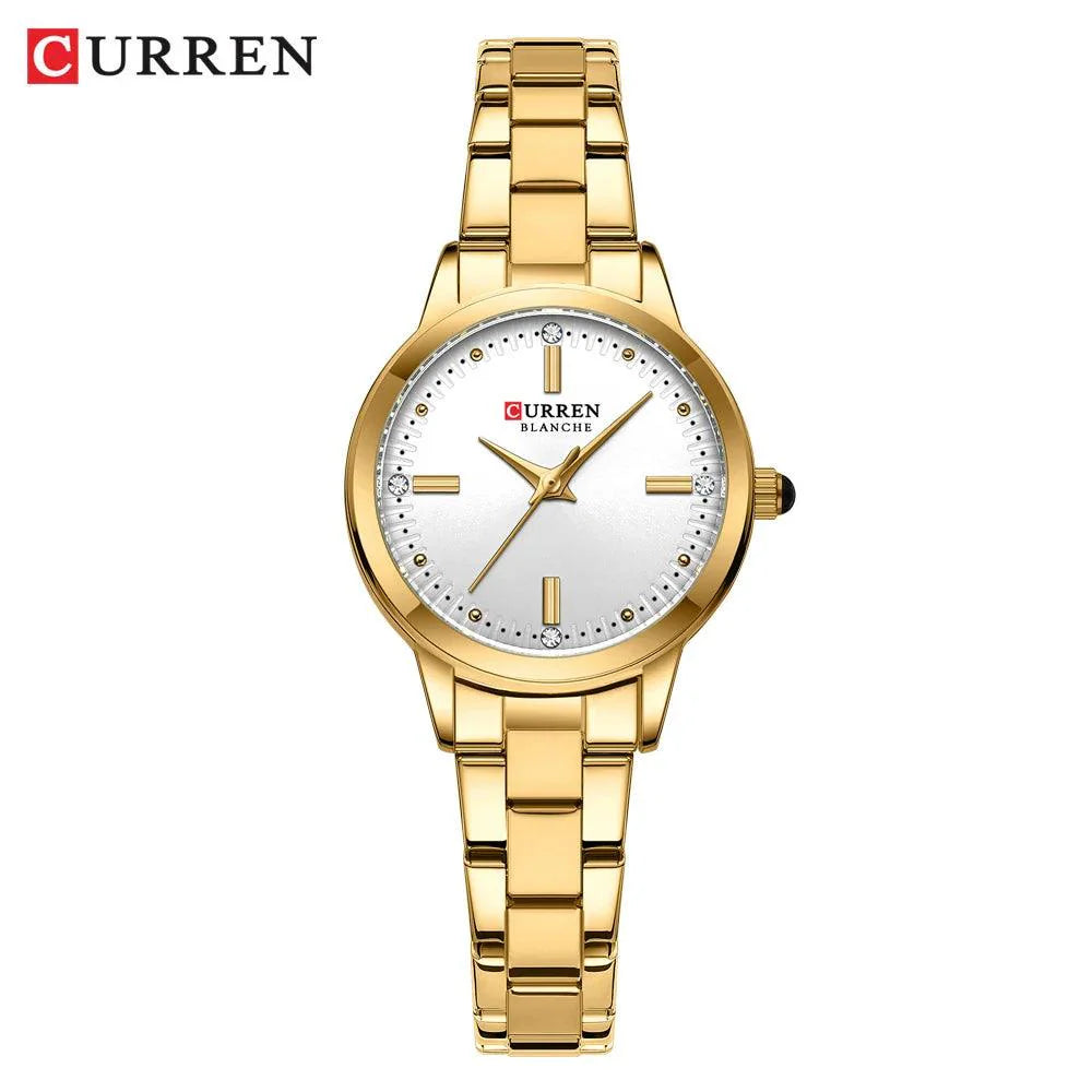 CURREN 9094L Luxury Lady Girl Wristwatch Elegant Stainless Steel Bracelet