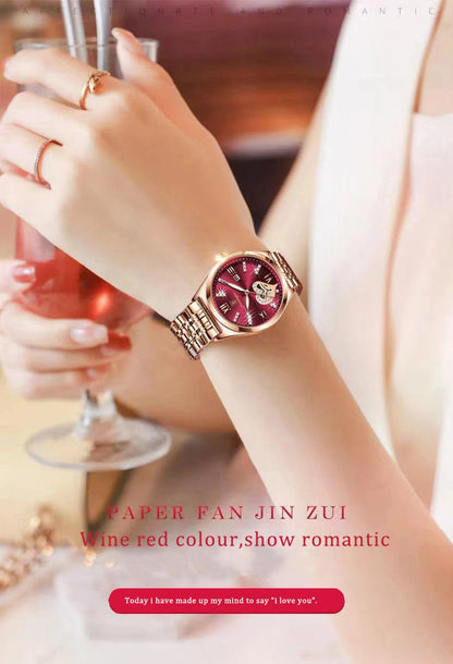 POEDAGAR 320 Luxury Luminous Date Stainless Steel Quartz Ladies Watch