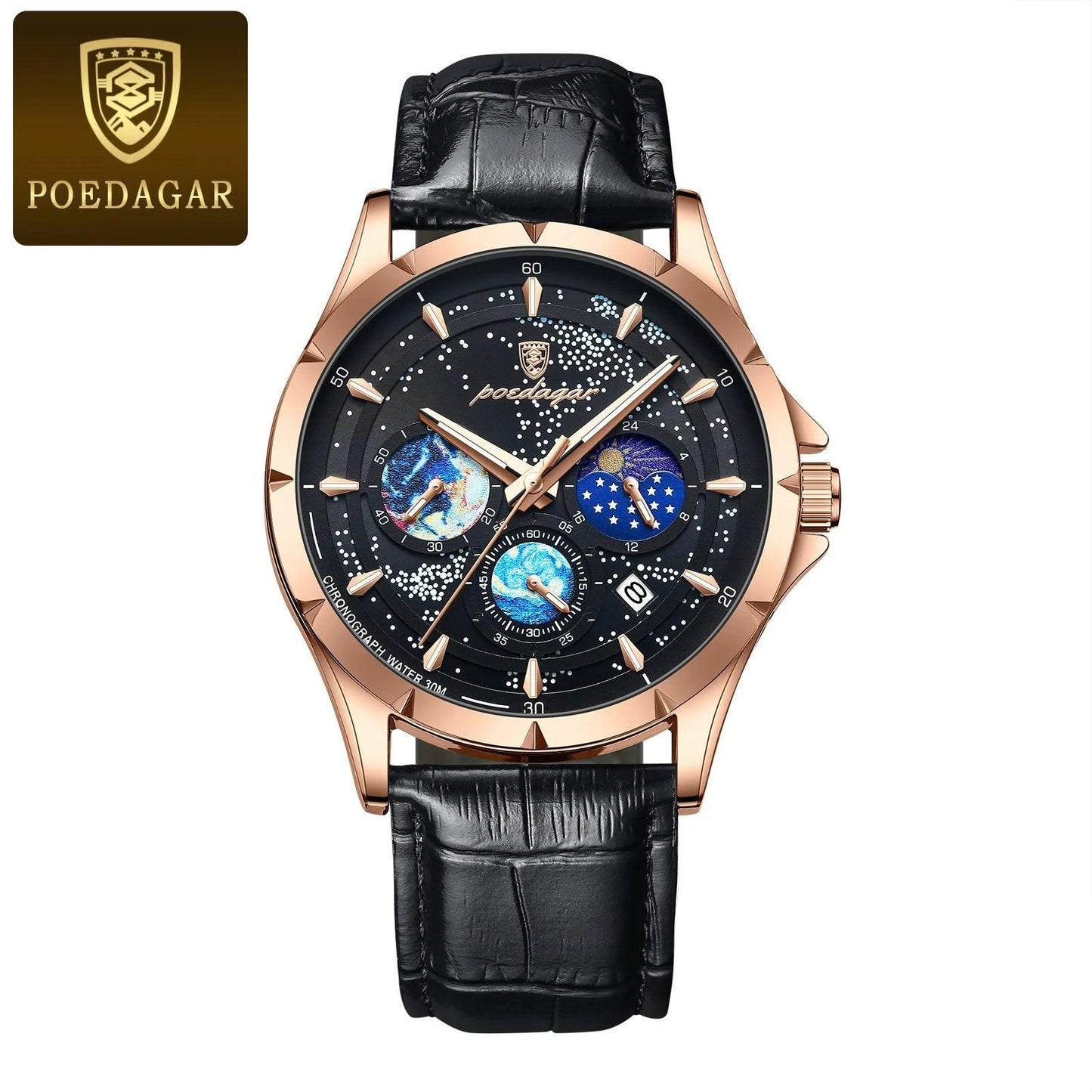 POEDAGAR 916 Luminous Chronograph Men's Quartz Watch