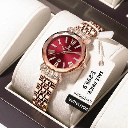 POEDAGAR 766 Luxury Diamond Crown Ladies Watch