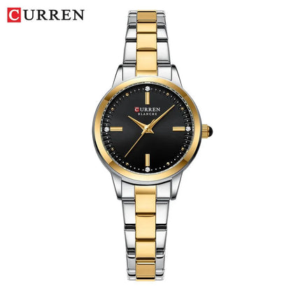 CURREN 9094L Luxury Lady Girl Wristwatch Elegant Stainless Steel Bracelet