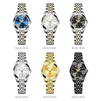 OLEVS 9931L Elegant Rhombus Mirror Original Quartz Ladies Wristwatch