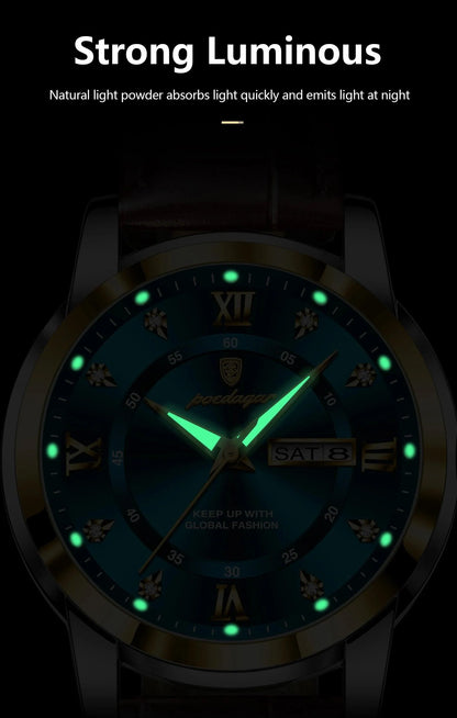 POEDAGAR 936L Luxury Man Wristwatch Waterproof, Luminous, Date & Week