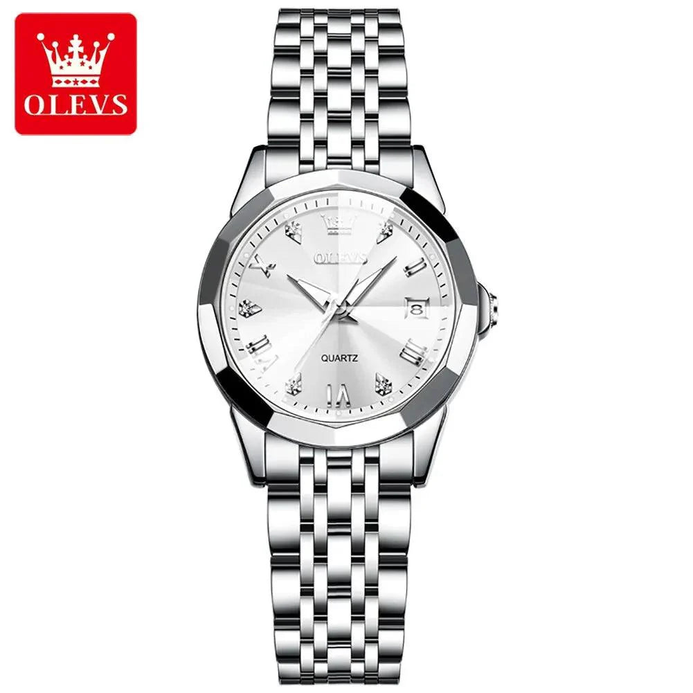 OLEVS 9931L Elegant Rhombus Mirror Original Quartz Ladies Wristwatch