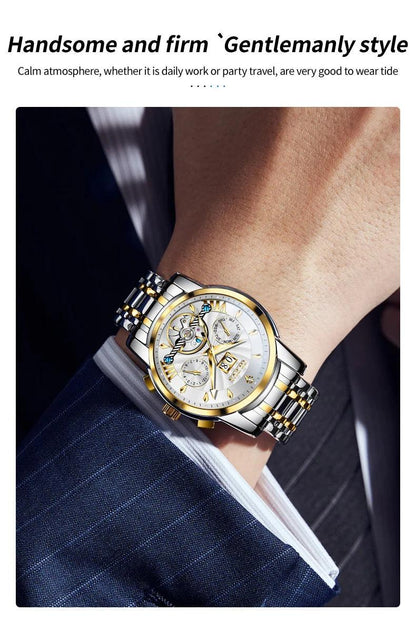 OLEVS 9965 Original Luxury Skeleton Flywheel Mechanical Wristwatch