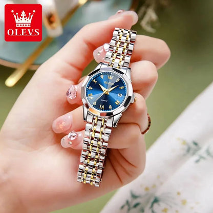 OLEVS 9931L Elegant Rhombus Mirror Original Quartz Ladies Wristwatch