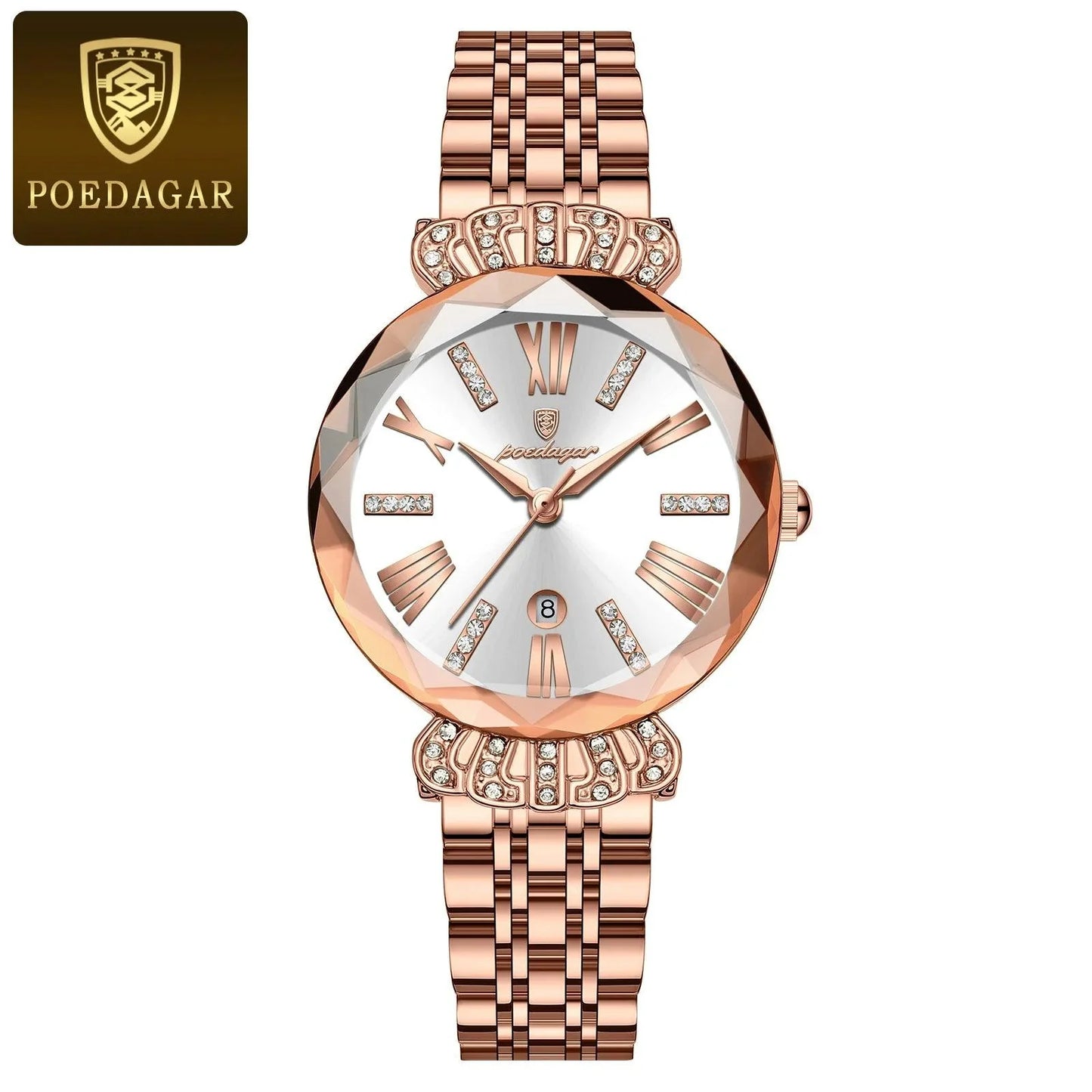 POEDAGAR 766 Luxury Diamond Crown Ladies Watch