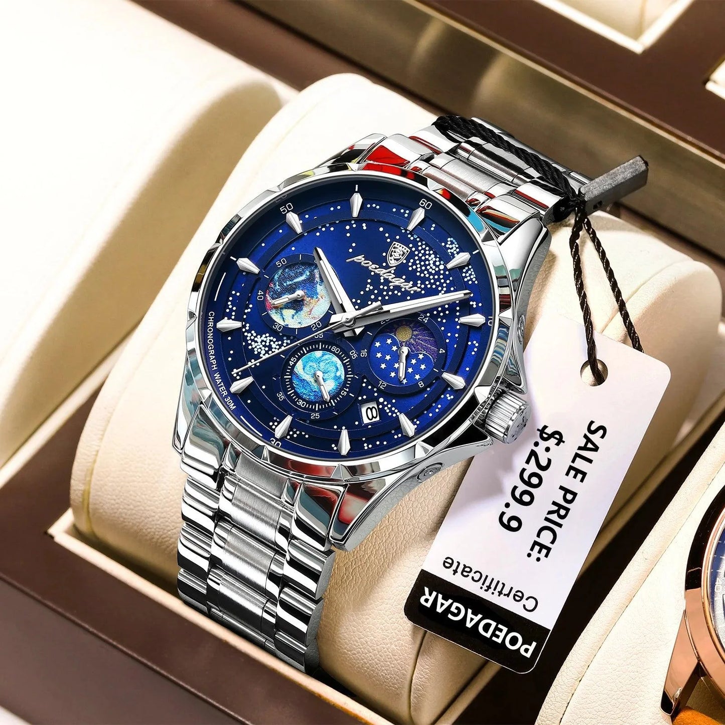 POEDAGAR 916 Luminous Chronograph Men's Quartz Watch