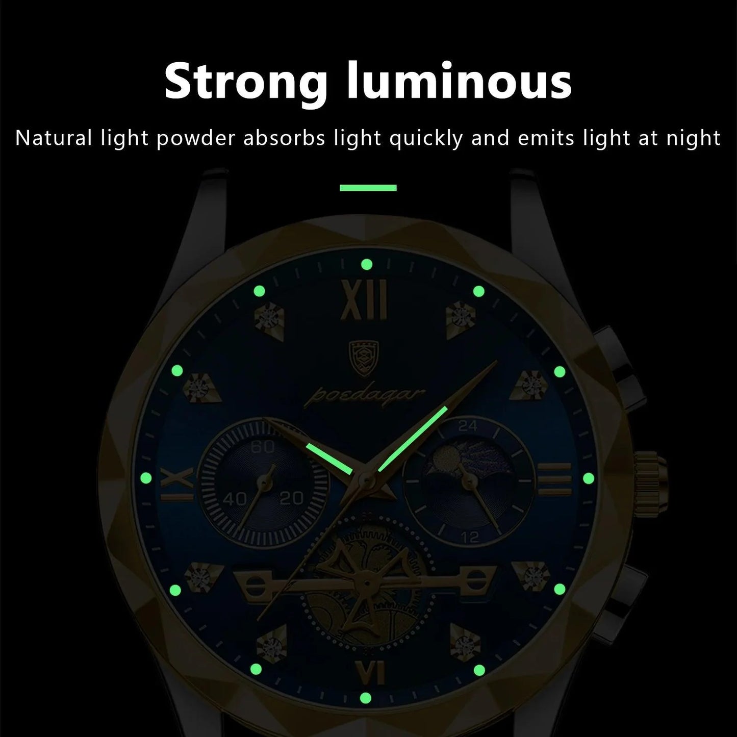 POEDAGAR 996 Luxury Men Chronograph Wristwatch
