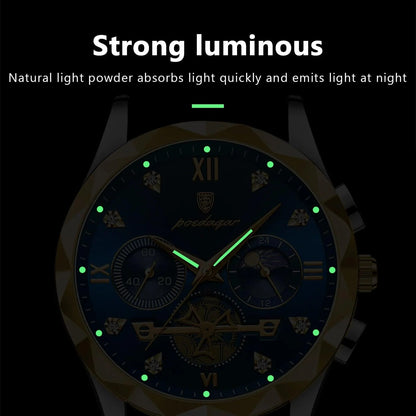 POEDAGAR 996 Luxury Men Chronograph Wristwatch