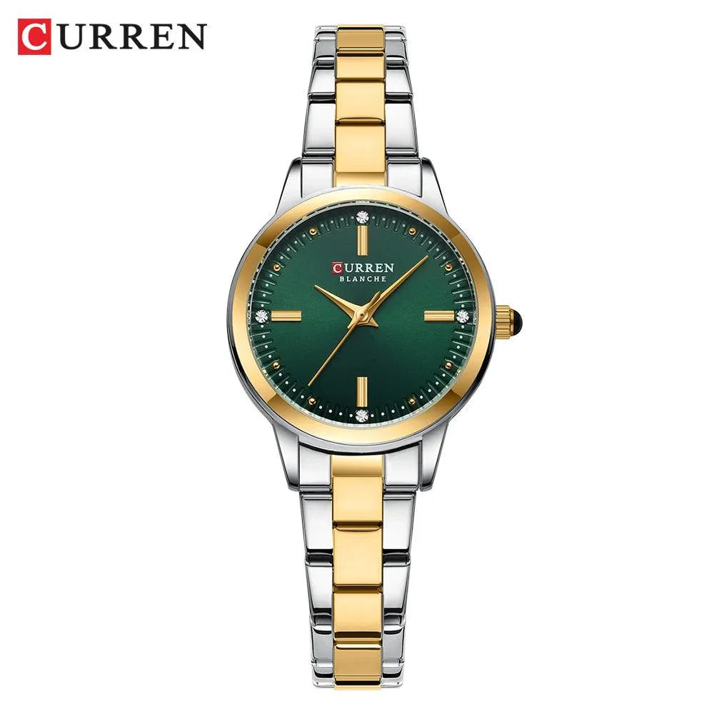 CURREN 9094L Luxury Lady Girl Wristwatch Elegant Stainless Steel Bracelet