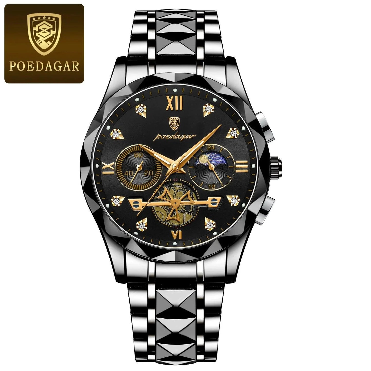 POEDAGAR 996 Luxury Men Chronograph Wristwatch