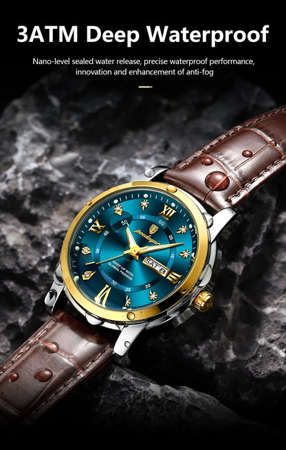 POEDAGAR 936L Luxury Man Wristwatch Waterproof, Luminous, Date & Week