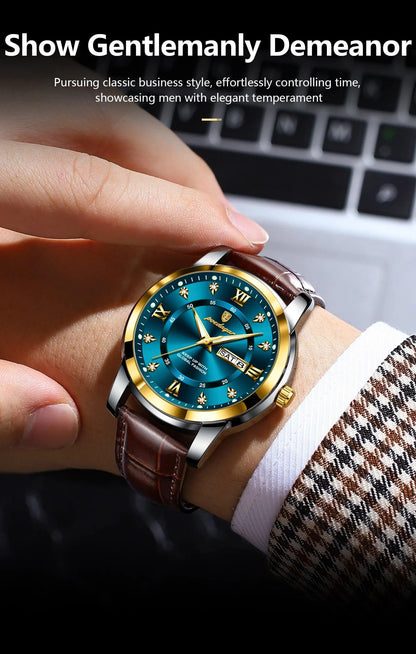 POEDAGAR 936L Luxury Man Wristwatch Waterproof, Luminous, Date & Week