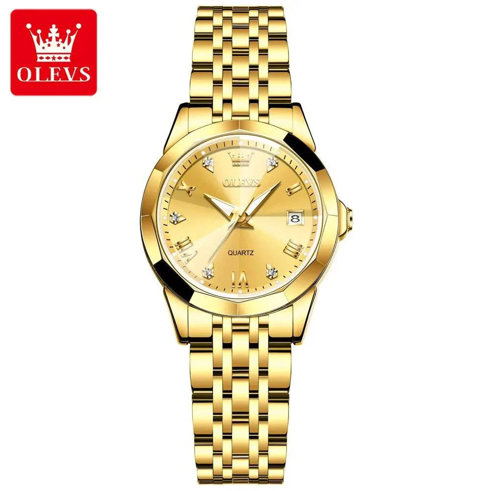 OLEVS 9931L Elegant Rhombus Mirror Original Quartz Ladies Wristwatch