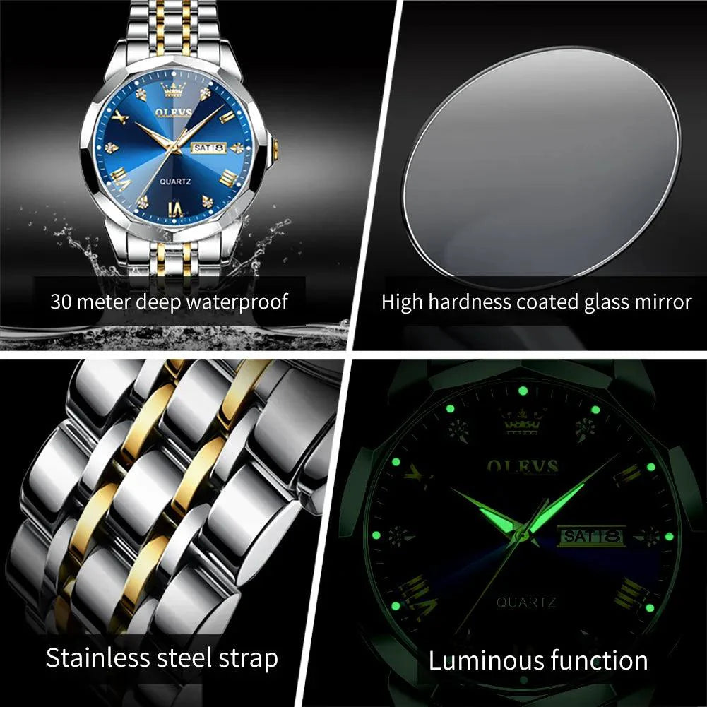 OLEVS 9931 Rhombus Mirror Original Quartz Watch
