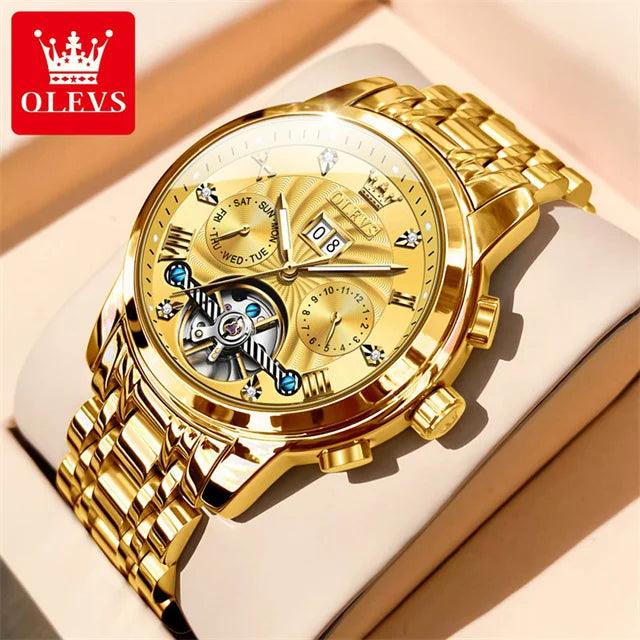 OLEVS 9910 Automatic, Stainless Steel, Waterproof Watch for Men