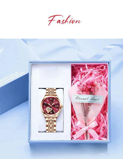POEDAGAR 320 Luxury Luminous Date Stainless Steel Quartz Ladies Watch