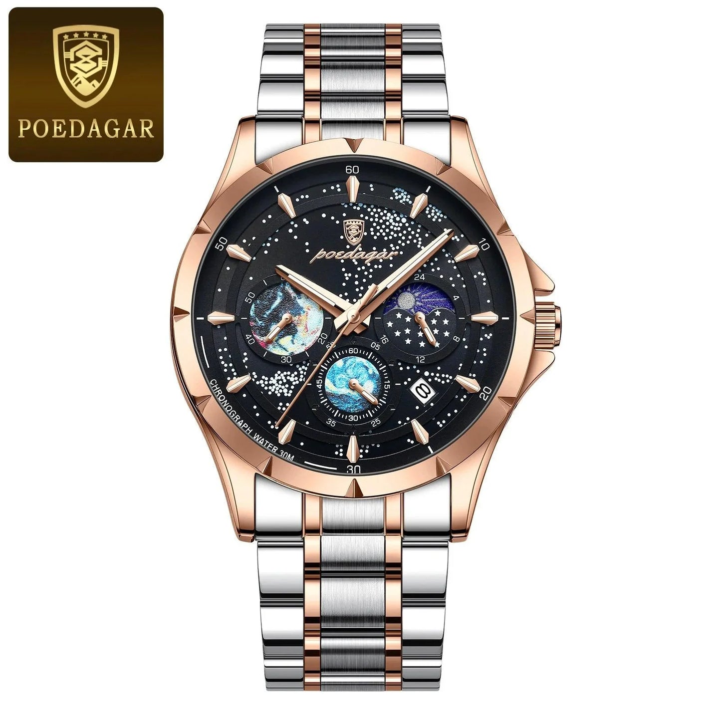 POEDAGAR 916 Luminous Chronograph Men's Quartz Watch