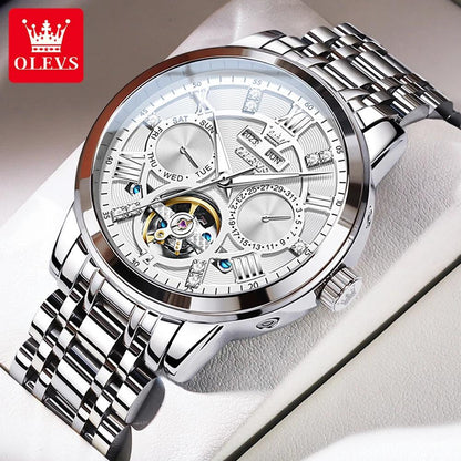 OLEVS 6701 Skeleton Flywheel Automatic Original Wristwatch