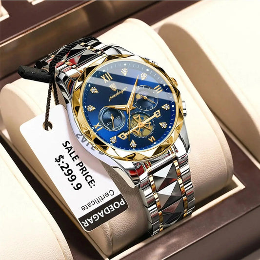 POEDAGAR 996 Luxury Men Chronograph Wristwatch