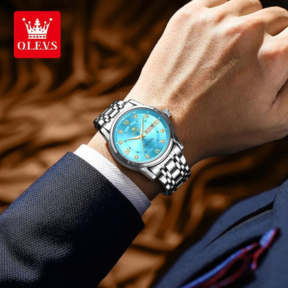 OLEVS Men's Classic Business Wristwatch Dual Calendar