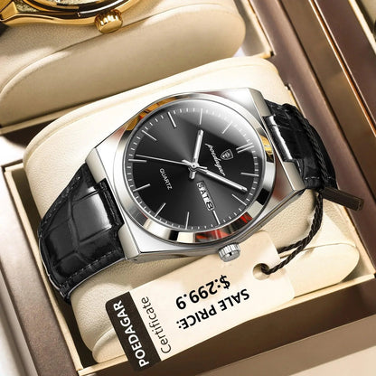 POEDAGAR 930 Slim, Luminous, Date & Week Men's Watch