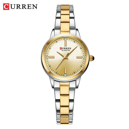 CURREN 9094L Luxury Lady Girl Wristwatch Elegant Stainless Steel Bracelet