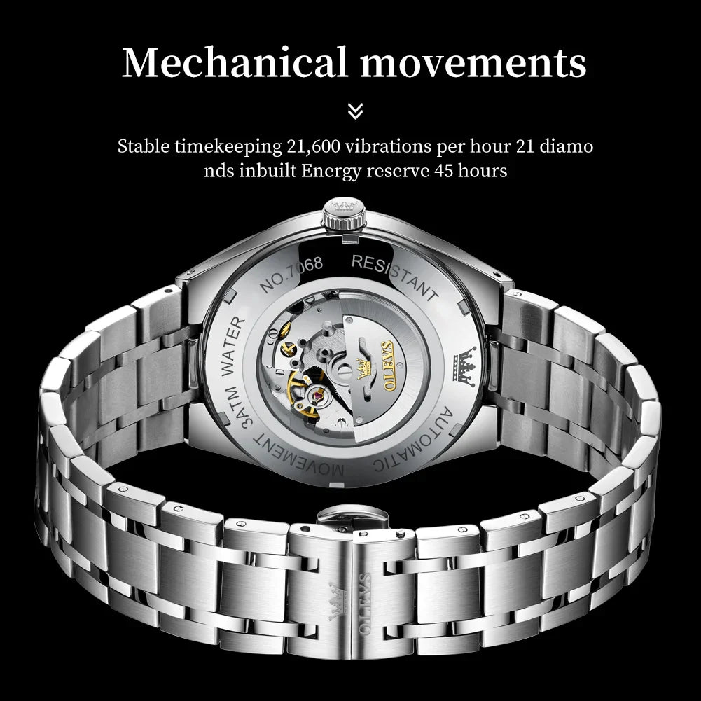 OLEVS 7068 Original Automatic Self Winding Wristwatch Date & Day