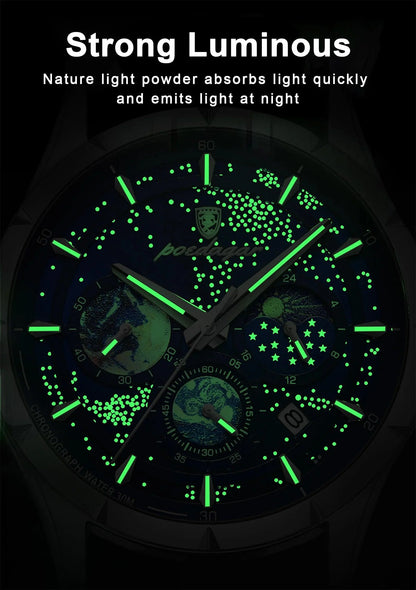 POEDAGAR 916 Luminous Chronograph Men's Quartz Watch