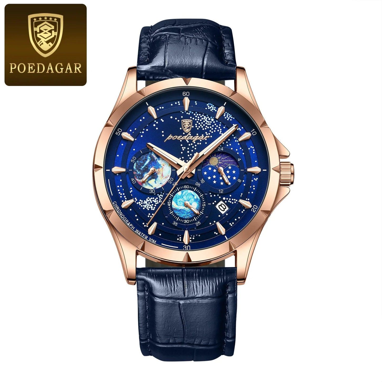 POEDAGAR 916 Luminous Chronograph Men's Quartz Watch